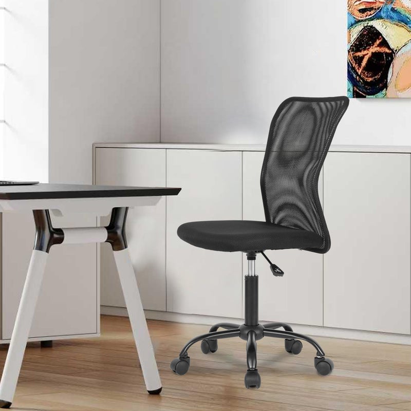 BestOffice Ergonomic Office Chair Desk Chair Mesh Computer Chair Armless Back Support Modern Executive Rolling Swivel Chair with Lumbar Supportï¼ˆBlackï¼‰ - Image 2